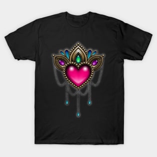 Heart of Stones - Victorian Tattoo Style Jewels and Gems T-Shirt